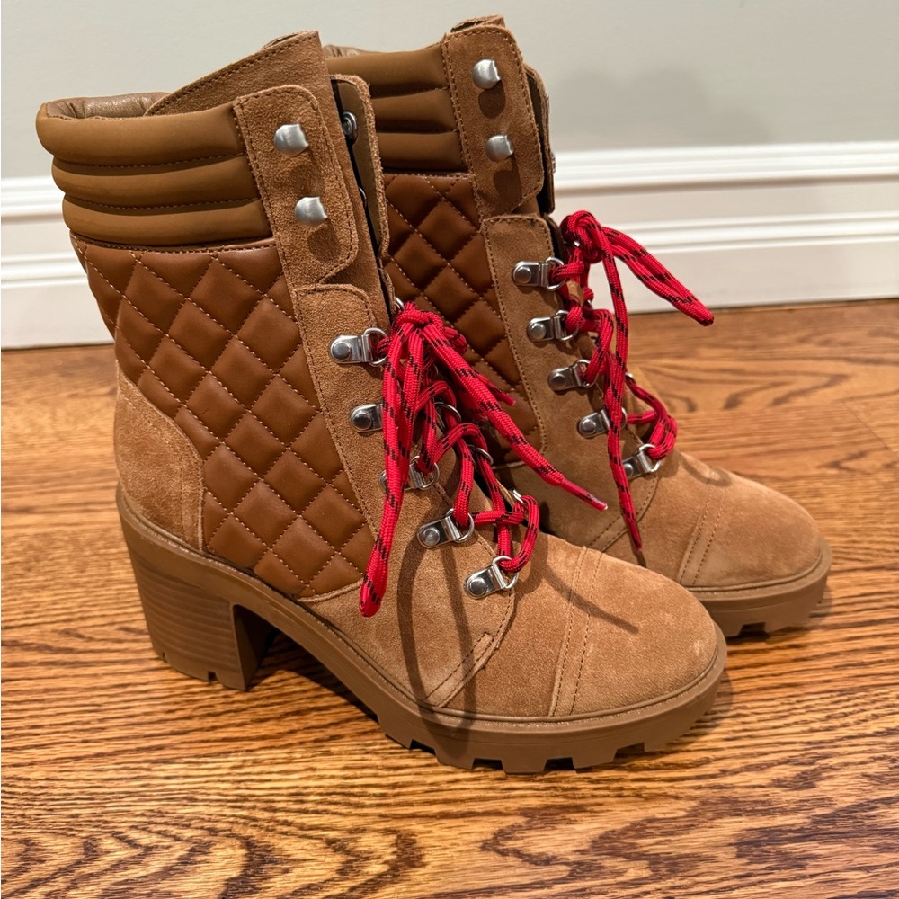 Nine West Unite Lug Sole Bootie in Tan